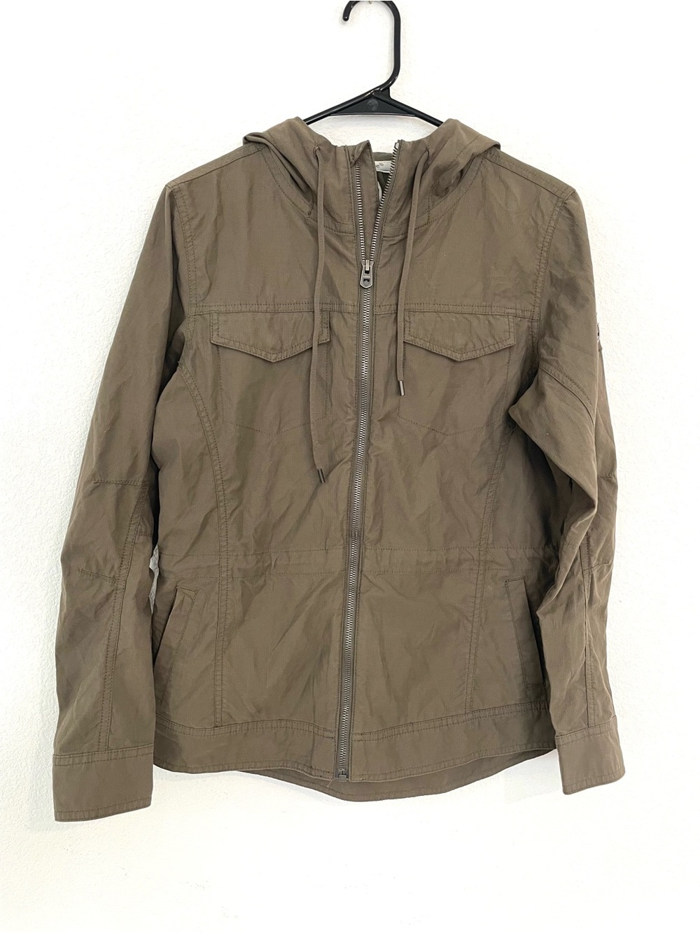 Kuhl Stryka Zip Up Hooded Elastic Waist Olive Green